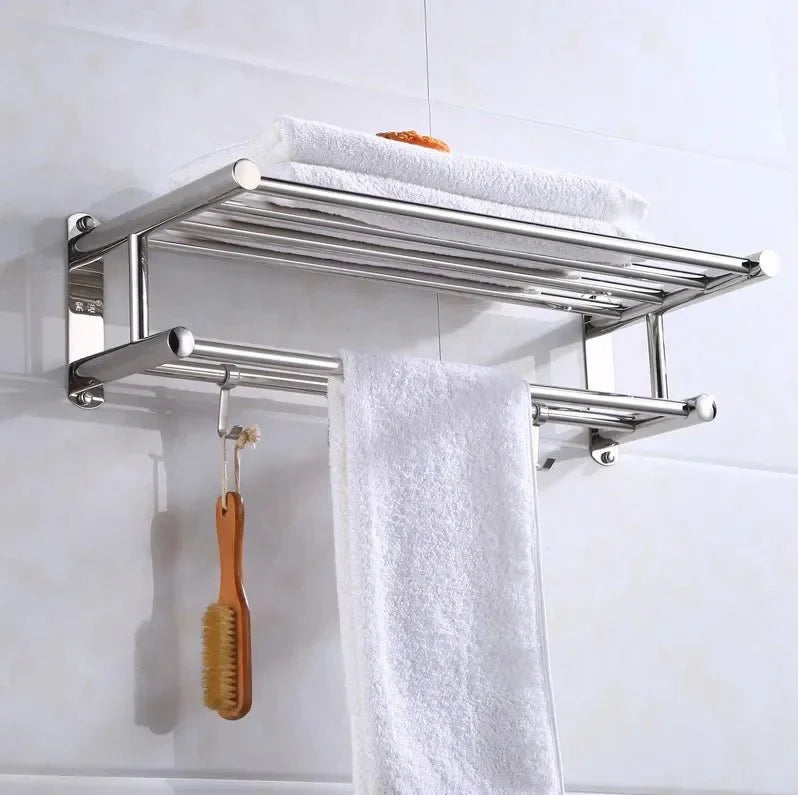 Lisslune | SteelRack Stainless Steel Towel Holder – Space-Saving Wall Rack with Modern Minimalist Design for Bathroom and Kitchen
