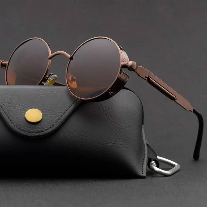 Lisslune | Vintage Round Steampunk Sunglasses Polarized UV400
