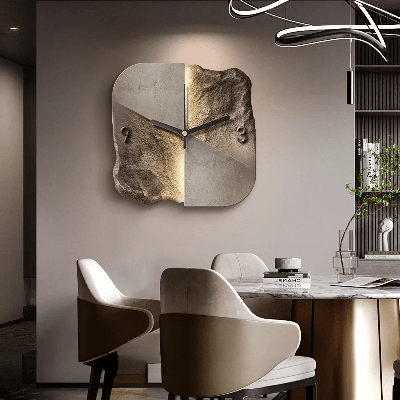Lisslune | StoneAura – Modern Sandstone-Effect Wall Clock with Silent Quartz