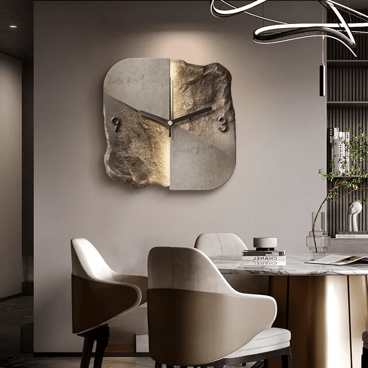 Lisslune | StoneAura – Modern Sandstone-Effect Wall Clock with Silent Quartz