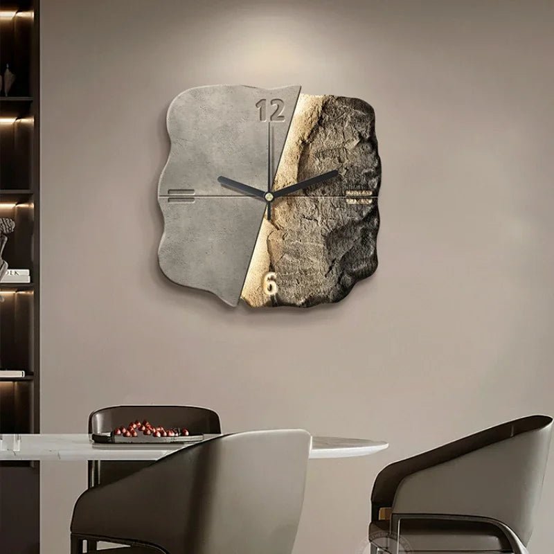 Lisslune | StoneAura – Modern Sandstone-Effect Wall Clock with Silent Quartz