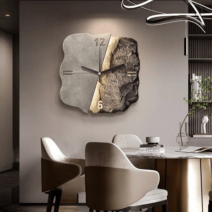 Lisslune | StoneAura – Modern Sandstone-Effect Wall Clock with Silent Quartz