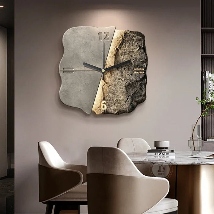 Lisslune | StoneAura – Modern Sandstone-Effect Wall Clock with Silent Quartz
