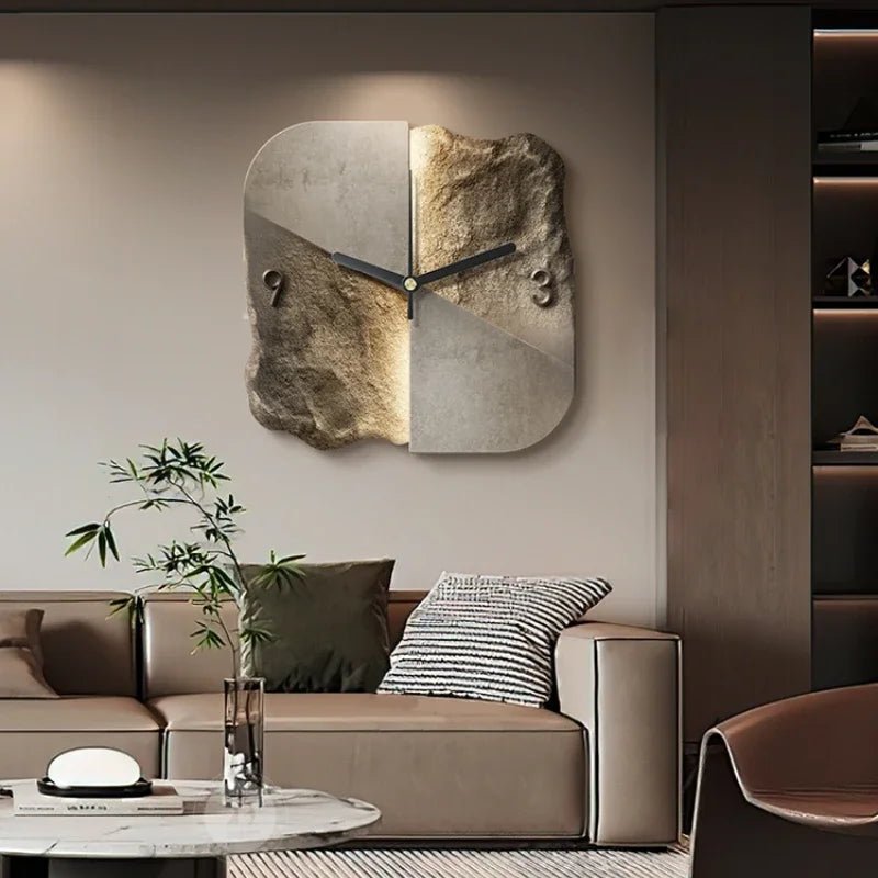 Lisslune | StoneAura – Modern Sandstone-Effect Wall Clock with Silent Quartz