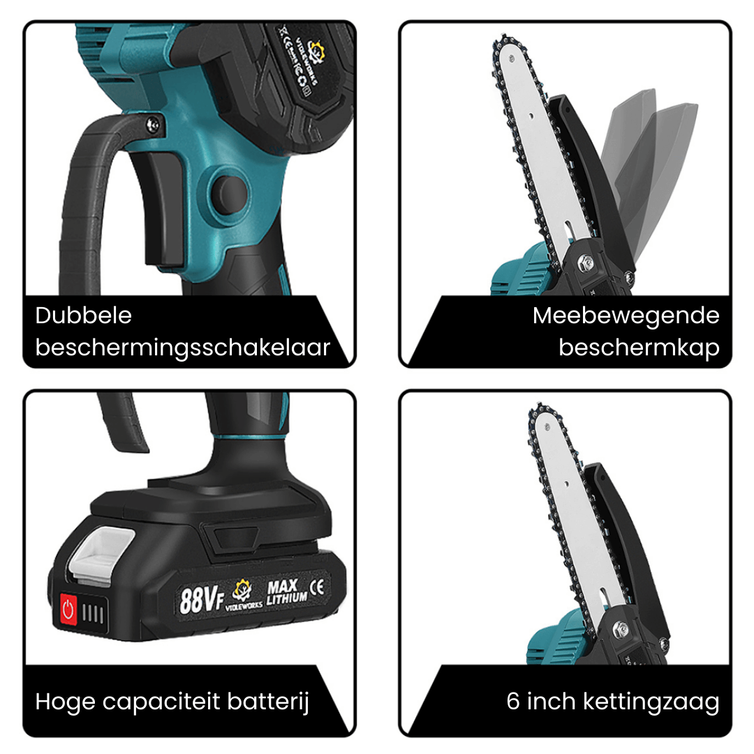 Lisslune | Stormblade Electric Mini Chainsaw – Lightweight 1200W Pruner for 18V Makita Batteries