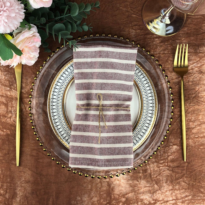 Lisslune | Striped Fabric Napkins (Set of 12)