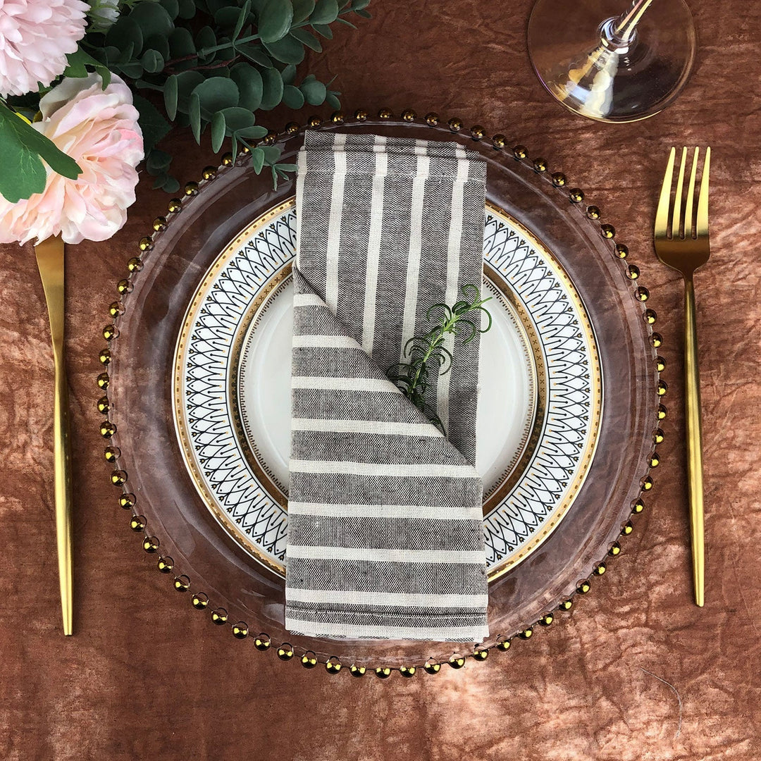 Lisslune | Striped Fabric Napkins (Set of 12)
