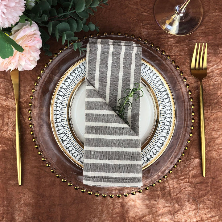 Lisslune | Striped Fabric Napkins (Set of 12)
