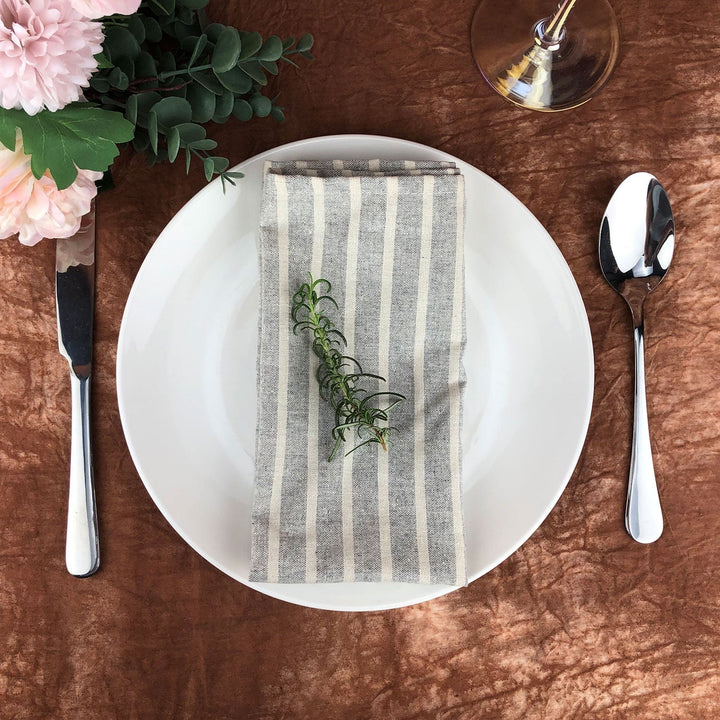 Lisslune | Striped Fabric Napkins (Set of 12)