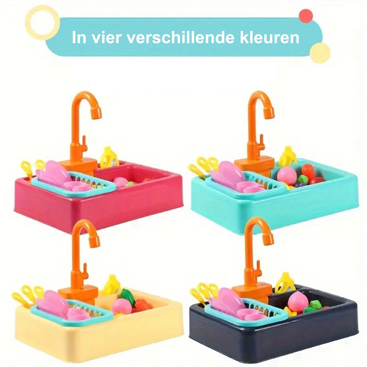 Lisslune | RYNX Educational Kitchen Wash Play Set with Working Faucet – For Children from 3 Years Old