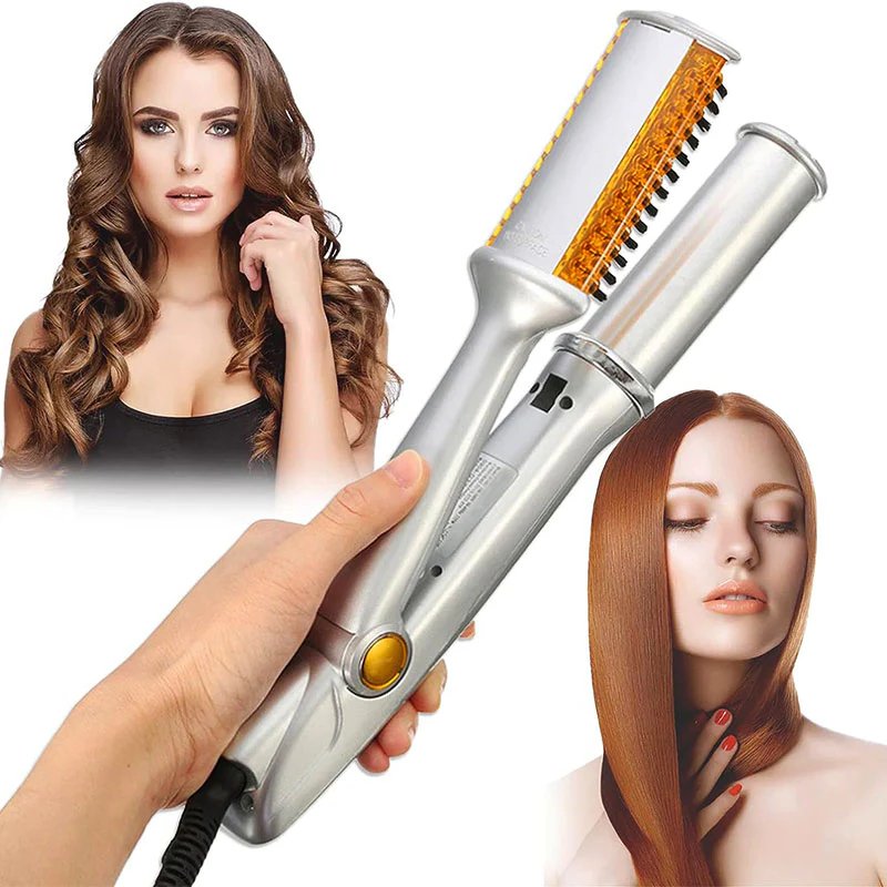 Lisslune | STYLESPIN – 2-in-1 Rotating Hair Brush with Adjustable Heat Settings