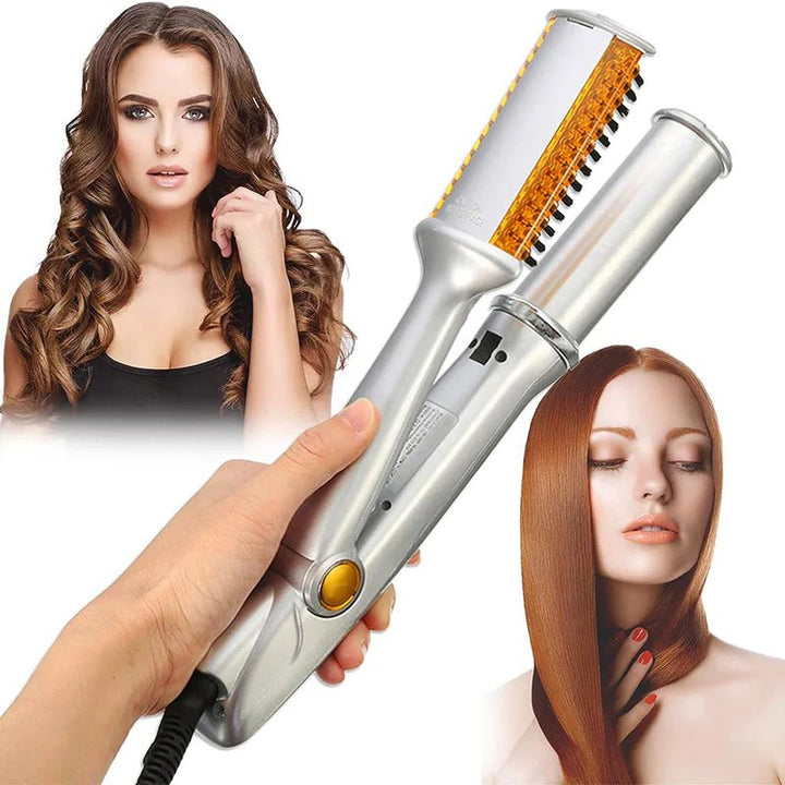 Lisslune | STYLESPIN – 2-in-1 Rotating Hair Brush with Adjustable Heat Settings