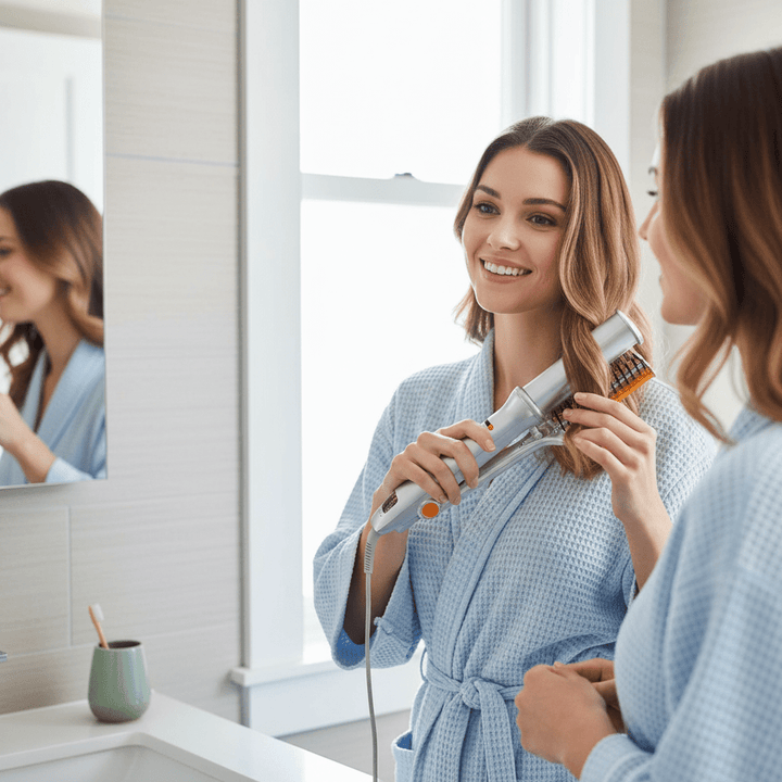 Lisslune | STYLESPIN – 2-in-1 Rotating Hair Brush with Adjustable Heat Settings