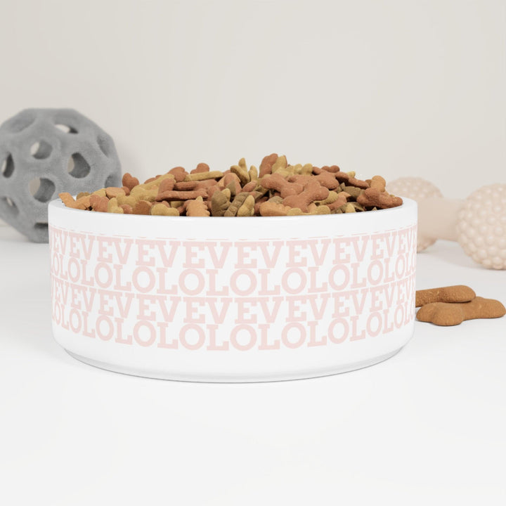 Lisslune | Elegant hand-painted ceramic pet bowl with artistic print detail
