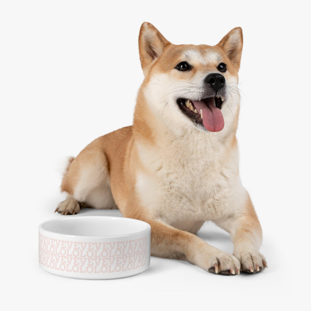 Lisslune | Elegant hand-painted ceramic pet bowl with artistic print detail