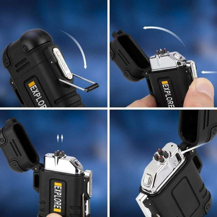 Lisslune | Electric Double Arc Lighter | Rechargeable, Windproof & Ideal for Camping and Outdoor Adventures