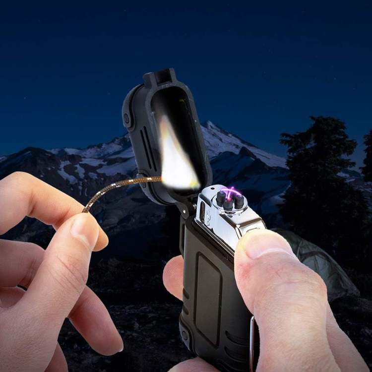 Lisslune | Electric Double Arc Lighter | Rechargeable, Windproof & Ideal for Camping and Outdoor Adventures
