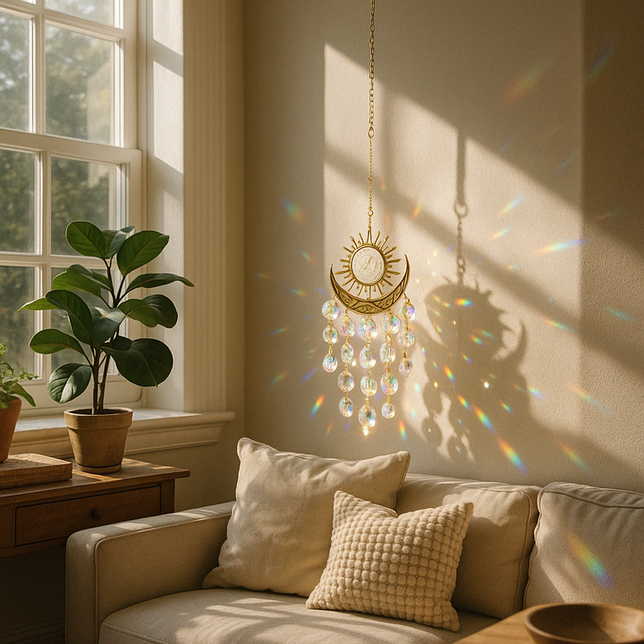 Lisslune | Radiant Moonlit Quartz Prism Suncatcher