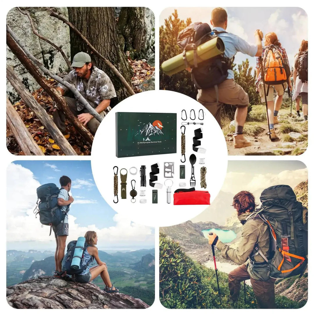 Lisslune | SURVIVAL ADVENT CALENDAR – Men's Outdoor Kit with 24 Essential Tools 2025