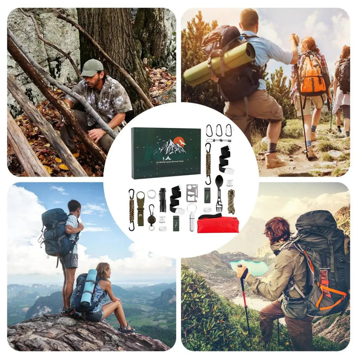 Lisslune | SURVIVAL ADVENT CALENDAR – Men's Outdoor Kit with 24 Essential Tools 2025