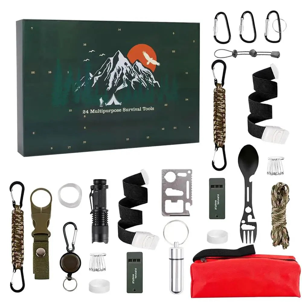 Lisslune | SURVIVAL ADVENT CALENDAR – Men's Outdoor Kit with 24 Essential Tools 2025