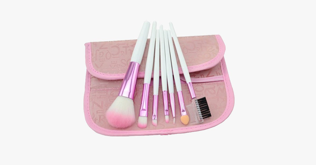 Lisslune | 7-piece pink brush set – makeup brushes for a flawless look