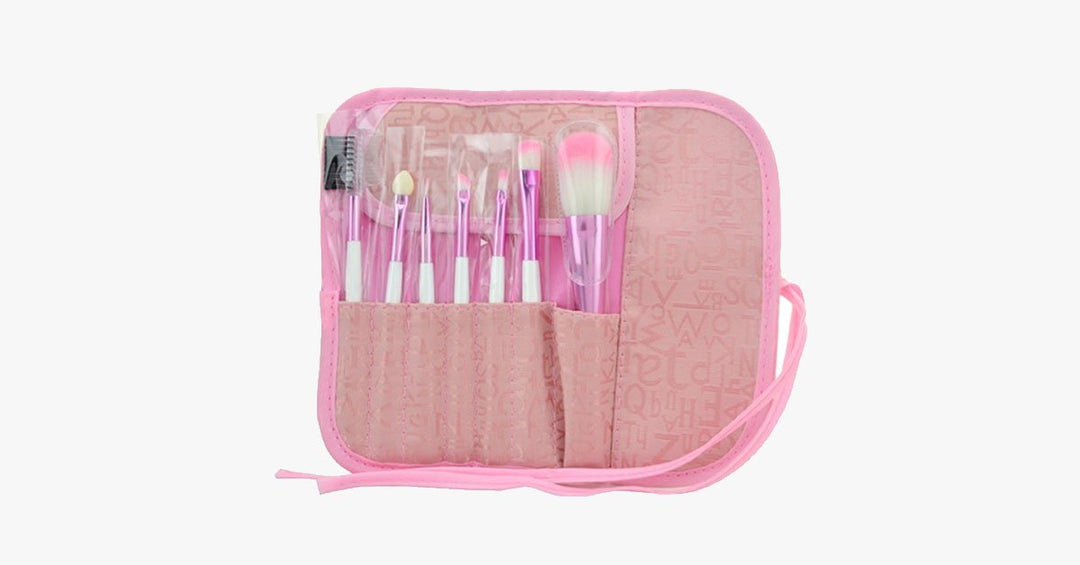 Lisslune | 7-piece pink brush set – makeup brushes for a flawless look
