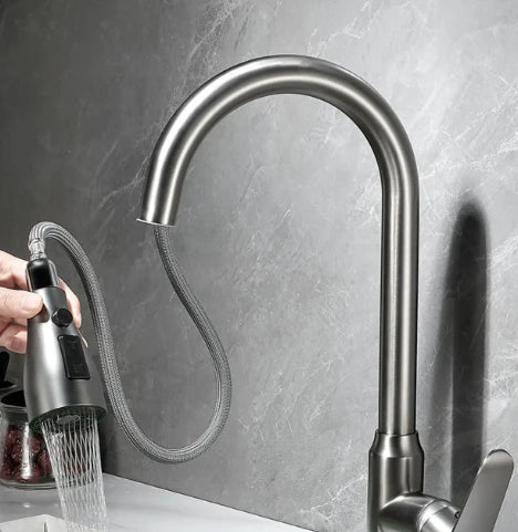 Lisslune | SWIFTFLOW – Modern Pull-Out Kitchen Faucet with Touch Sensor