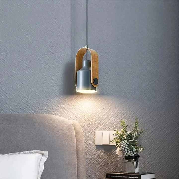 Lisslune | Nordic Wood & Metal Pendant Spotlight – Minimalist Hanging Light