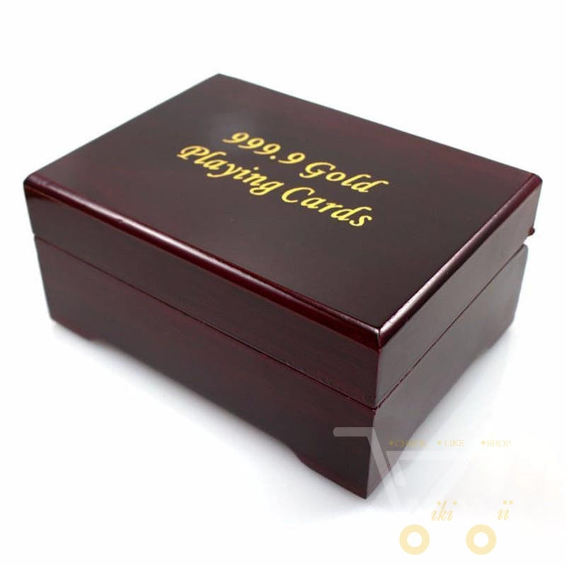 Lisslune | 24K Gold Plated Playing Card with Wooden Box