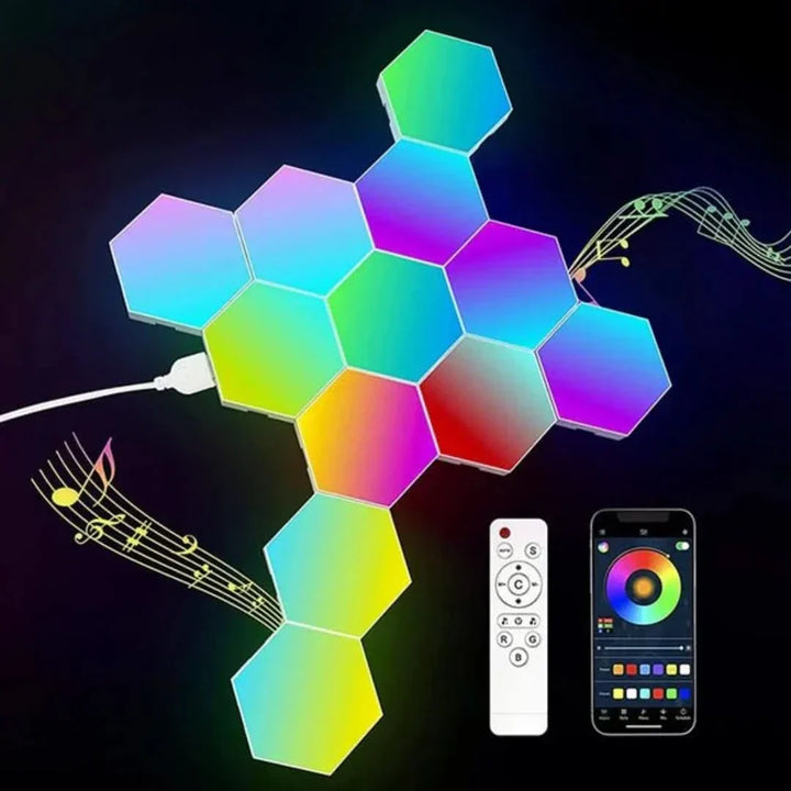 Lisslune | Interactive Hexagonal LED Panels with RGB Color Control and Music Synchronization