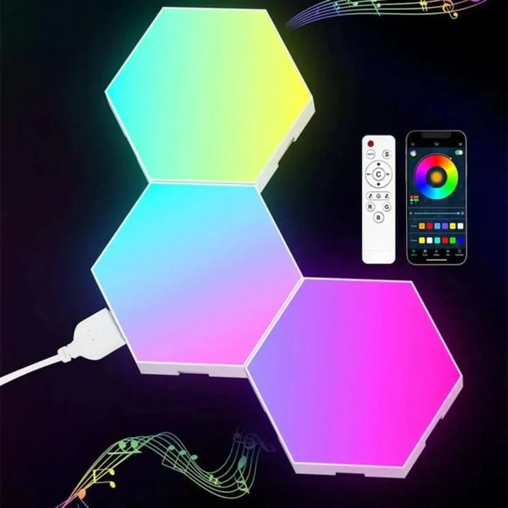 Lisslune | Interactive Hexagonal LED Panels with RGB Color Control and Music Synchronization