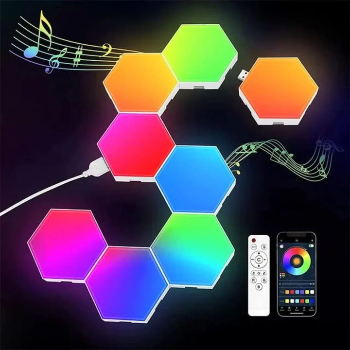 Lisslune | Interactive Hexagonal LED Panels with RGB Color Control and Music Synchronization