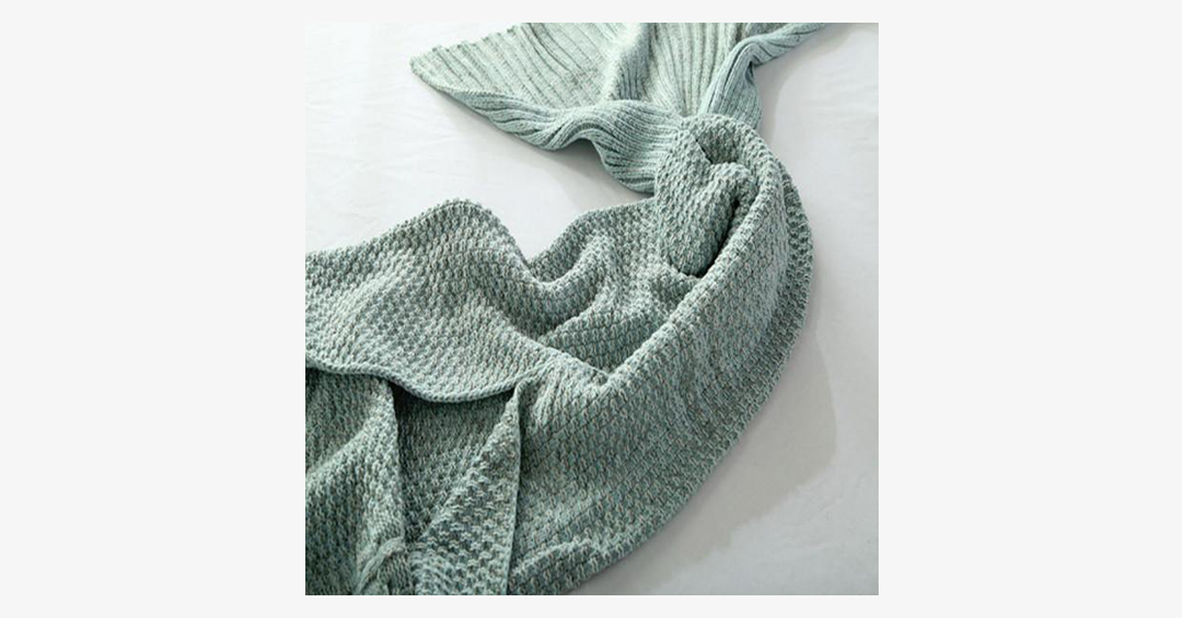 Lisslune | Cozy Cotton Knit Mermaid Tail Blanket