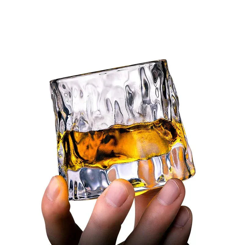 Lisslune | Textured Whisky Glass with Wave Effect