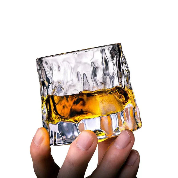 Lisslune | Textured Whisky Glass with Wave Effect