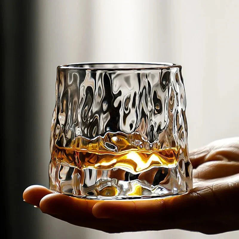 Lisslune | Textured Whisky Glass with Wave Effect