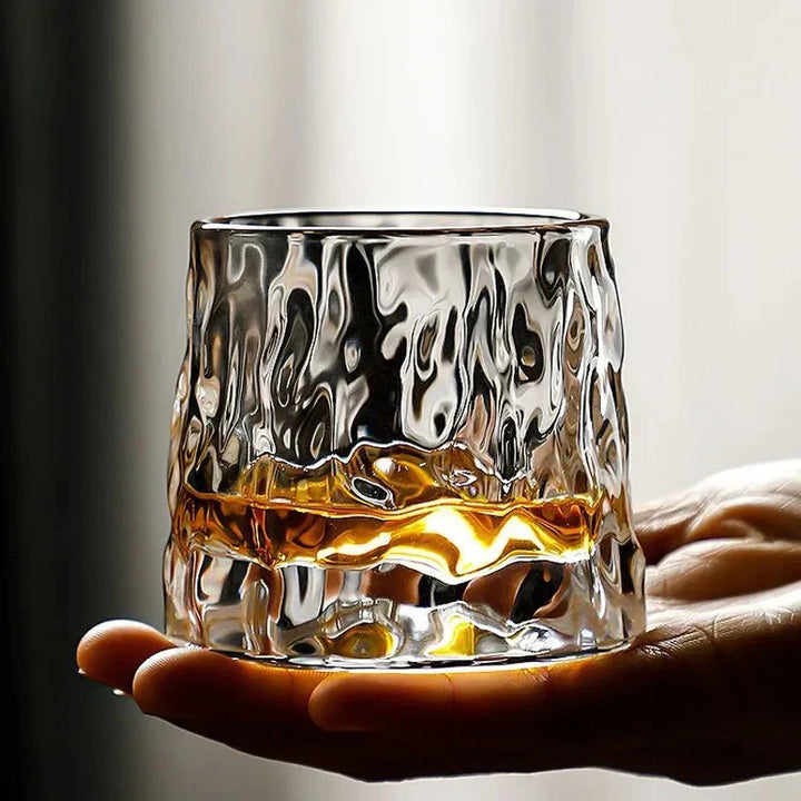 Lisslune | Textured Whisky Glass with Wave Effect