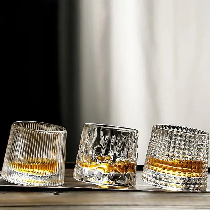 Lisslune | Textured Whisky Glass with Wave Effect