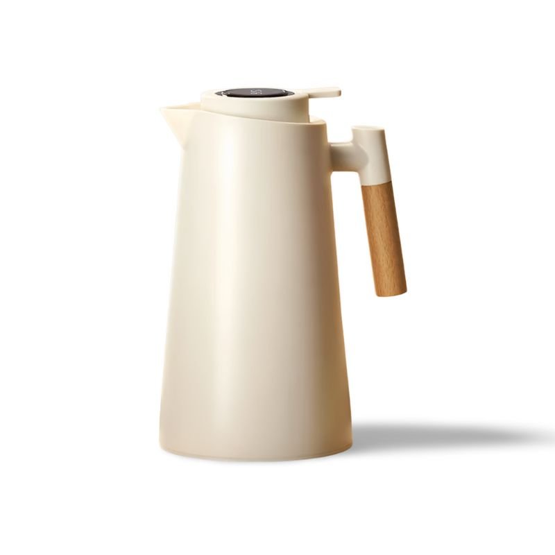 Lisslune | ThermoWood – Smart Insulated Thermos Jug with Digital Temperature Display & Wooden Handle