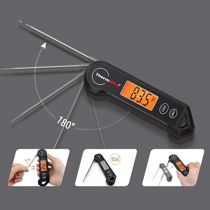 Lisslune | Digital Meat Thermometer – Waterproof, Instant Read & Ambidextrous Design