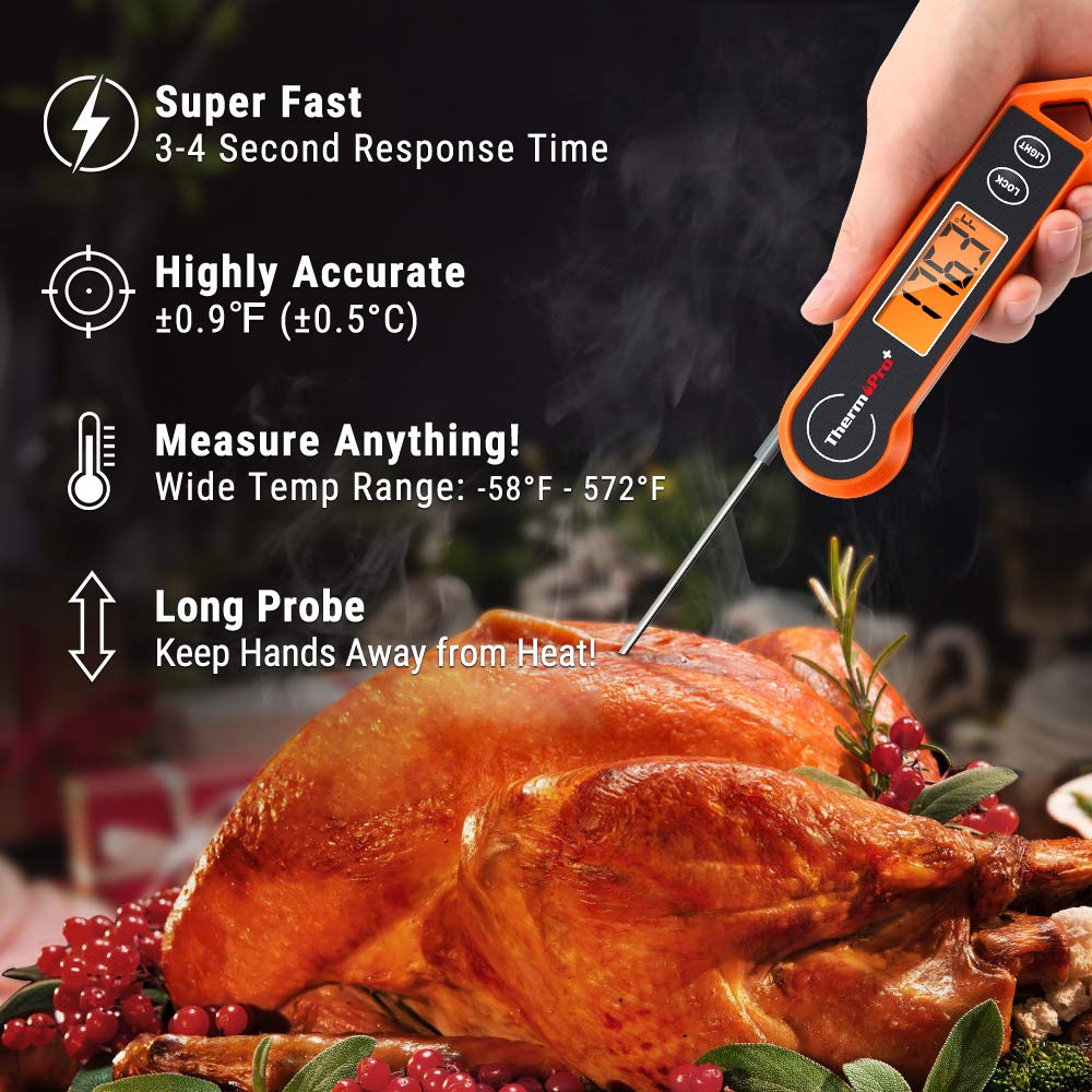 Lisslune | Digital Meat Thermometer – Waterproof, Instant Read & Ambidextrous Design