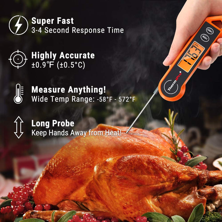 Lisslune | Digital Meat Thermometer – Waterproof, Instant Read & Ambidextrous Design