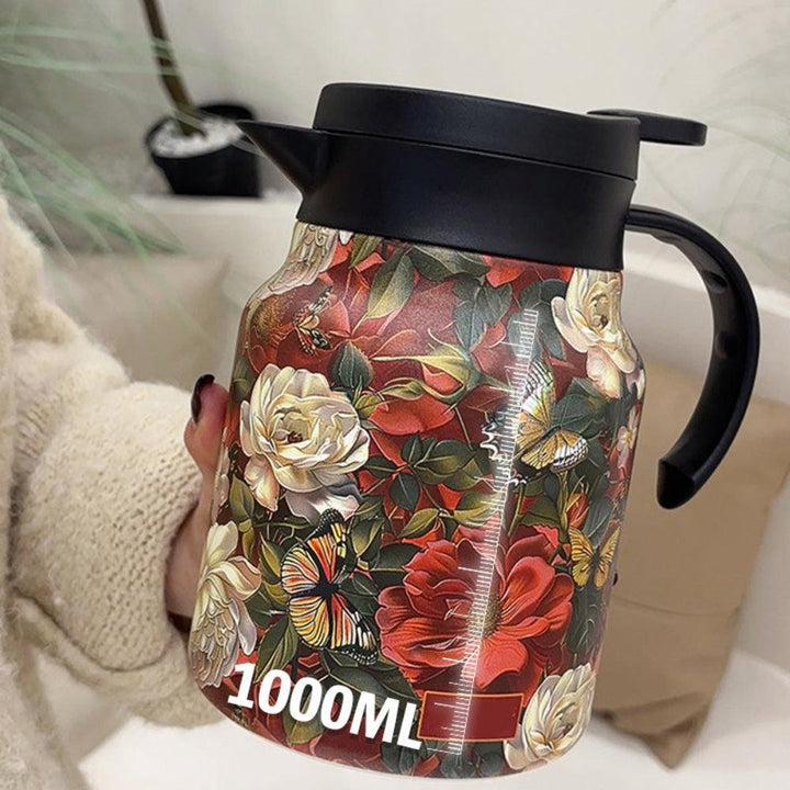 Lisslune | Stainless Steel Thermal Teapot with Infuser – Vacuum Insulated 1L Tea Pot