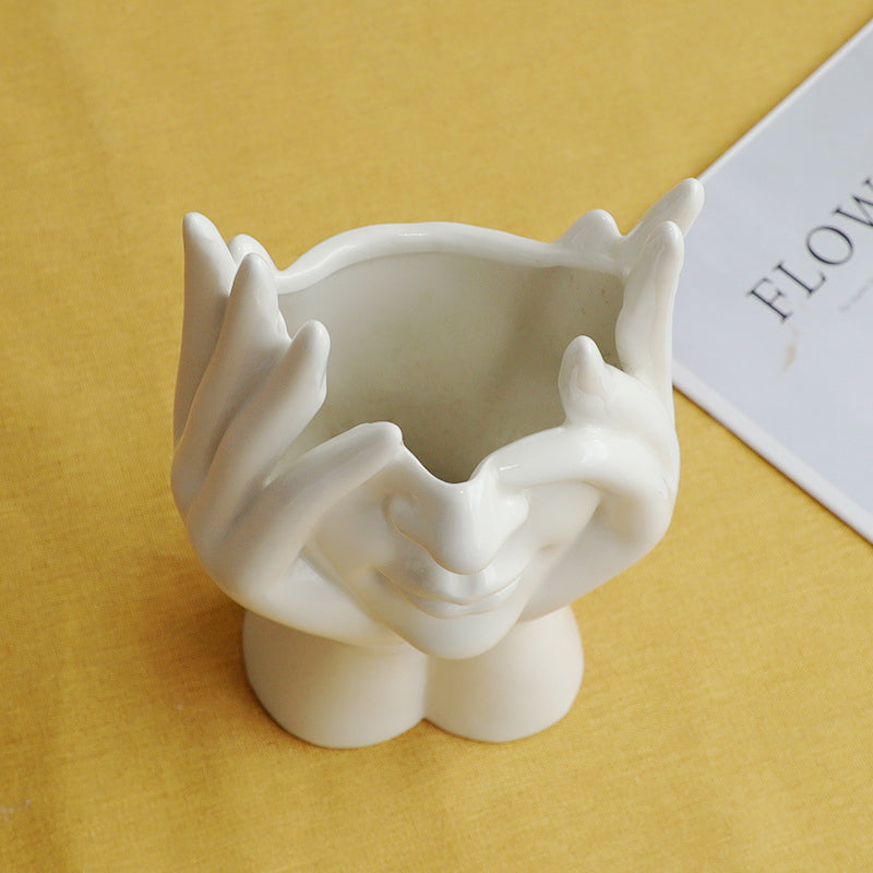 Rynx Shy Face Ceramic Vase