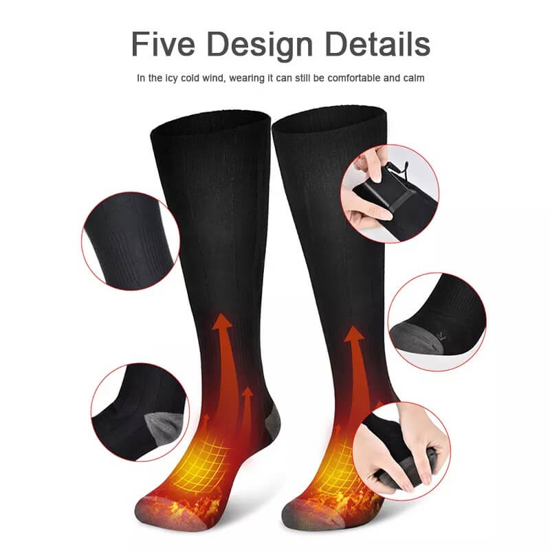 Lisslune | Heated Electric Rechargeable Battery Warm Socks Men and Women for Ski