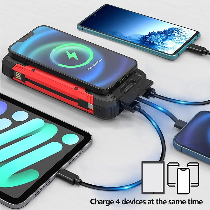 Lisslune | 30000mAh Solar Charger Wireless Waterproof Power Bank External
