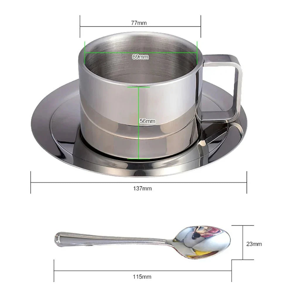 Lisslune | Three-Piece Stainless Steel Cup Set