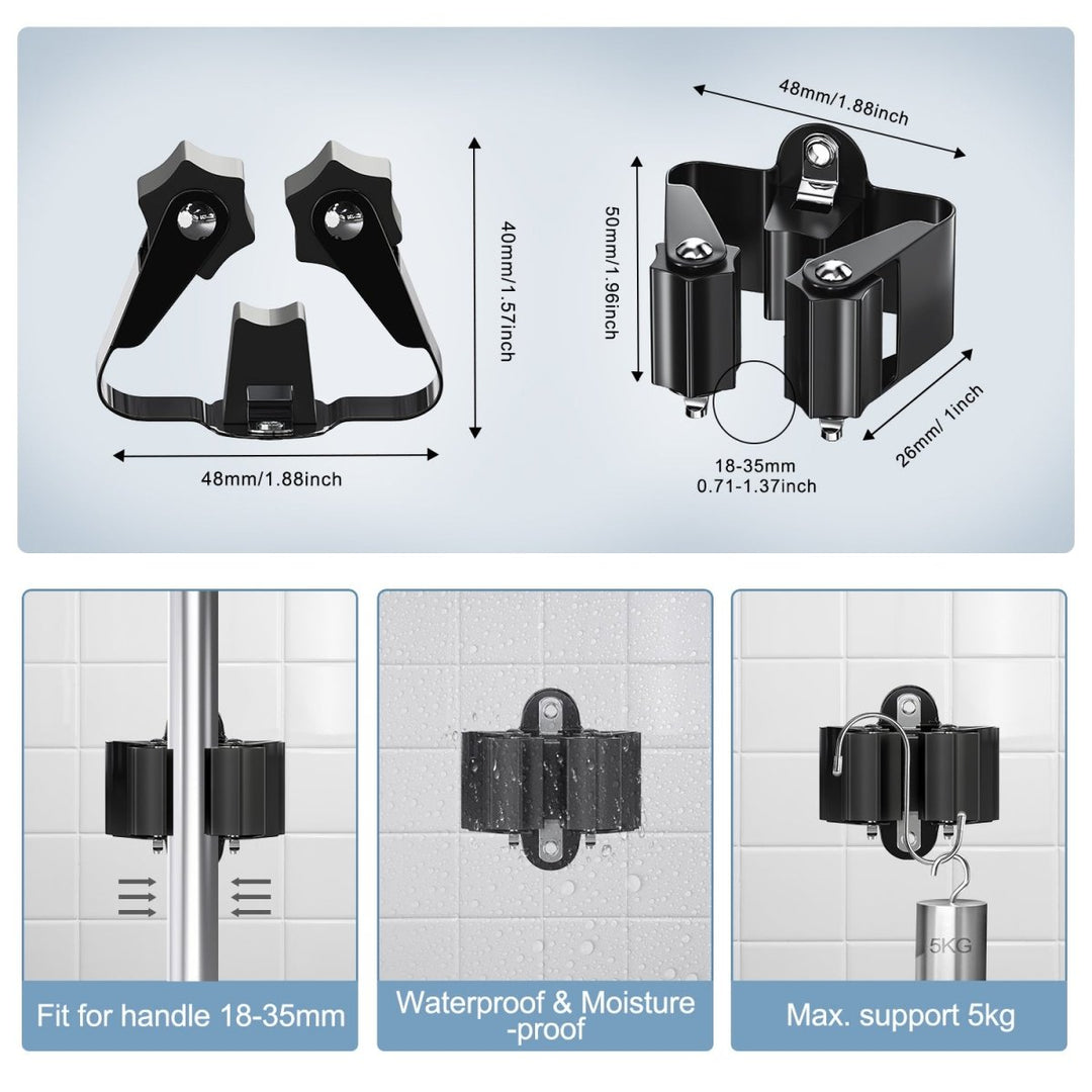 Lisslune | TIDYGARD – Durable Wall-Mounted Garden Tool Holder with Anti-Slip Clamps for Garage and Shed Organization