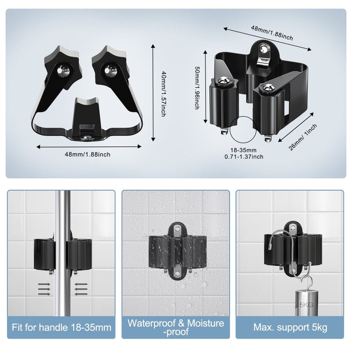 Lisslune | TIDYGARD – Durable Wall-Mounted Garden Tool Holder with Anti-Slip Clamps for Garage and Shed Organization